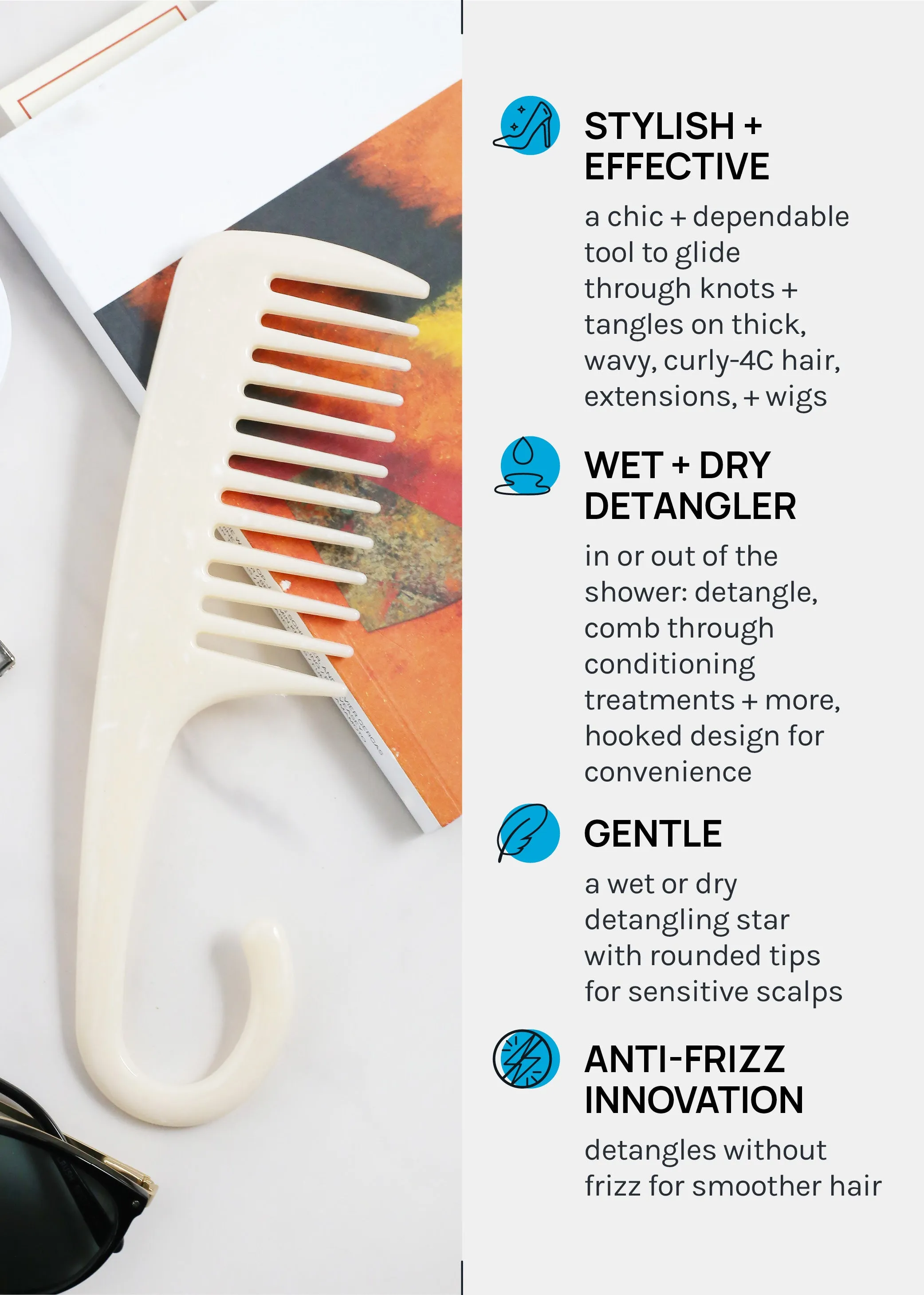 a2o Lab Wide Tooth Shower Comb