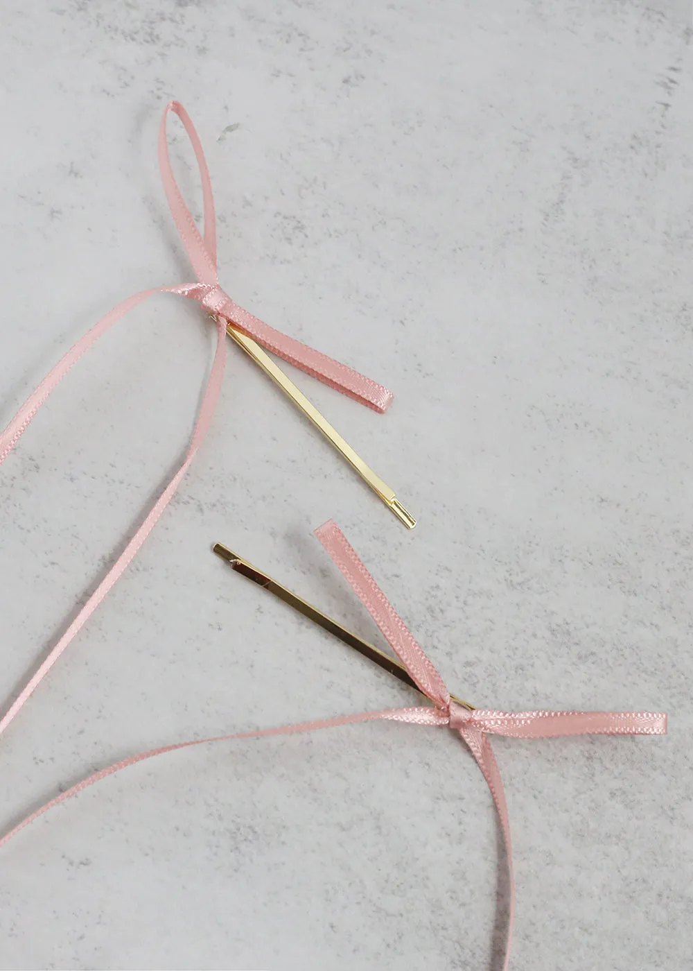 Cute 2 PC Thin Hair Bow Pins