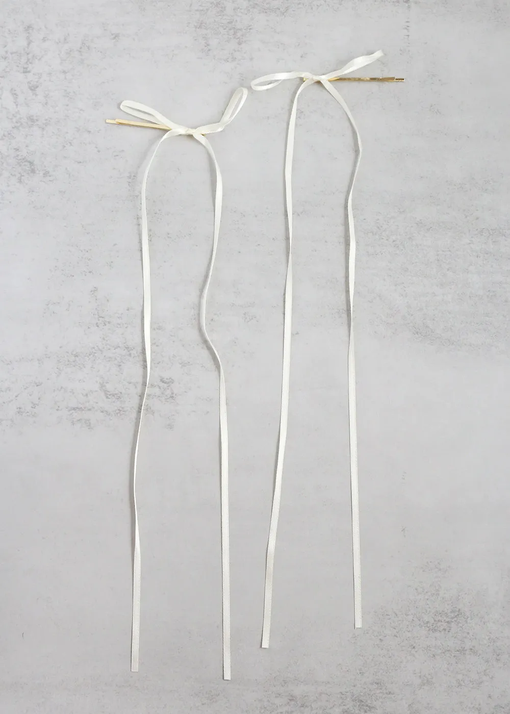 Cute 2 PC Thin Hair Bow Pins