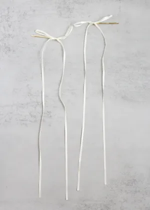 Cute 2 PC Thin Hair Bow Pins