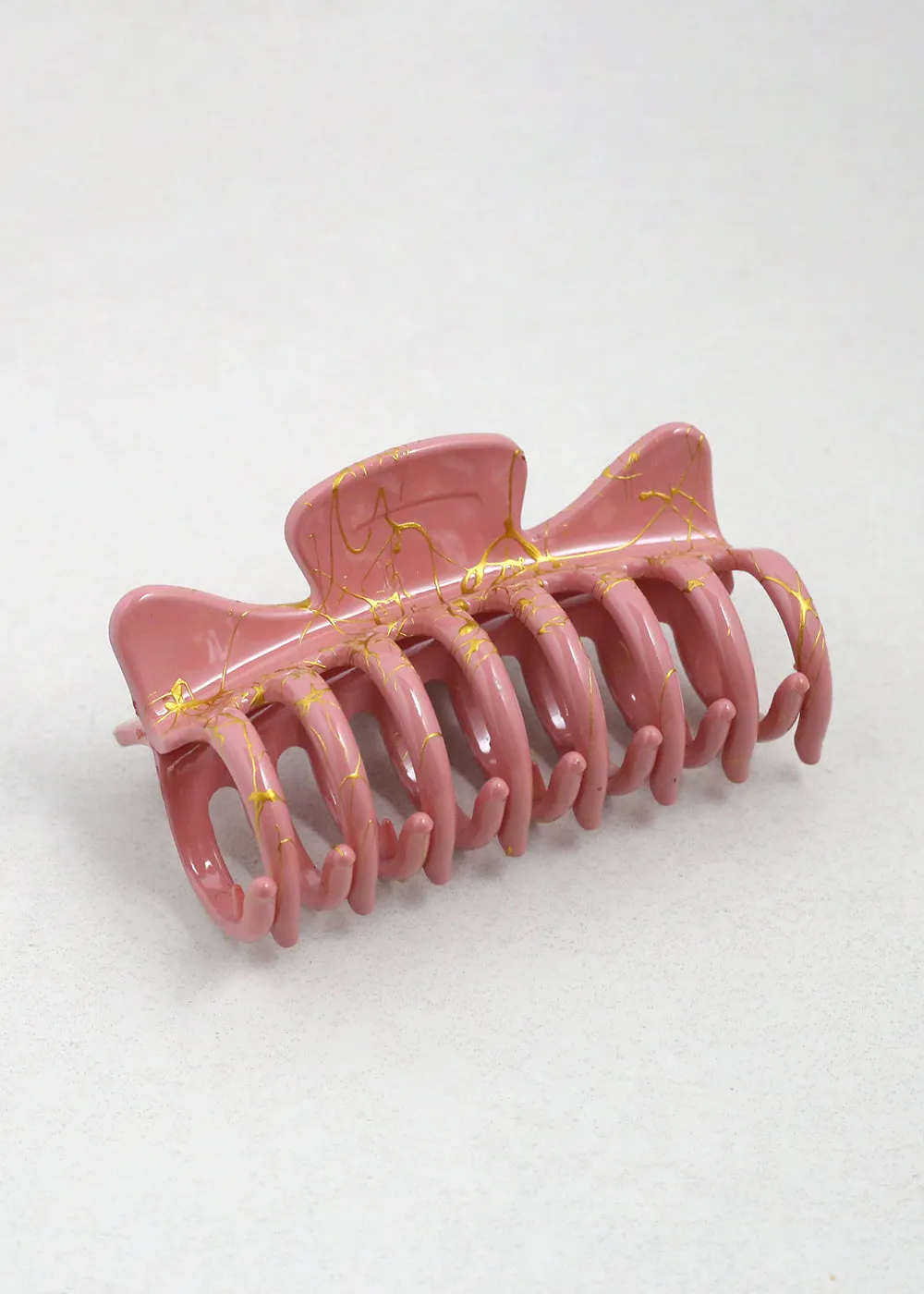 Gold Marble Hair Claw Clips