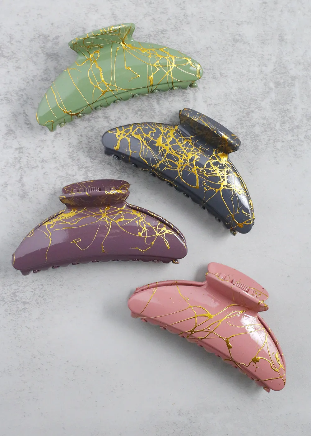 Gold Marble Jaw Clips