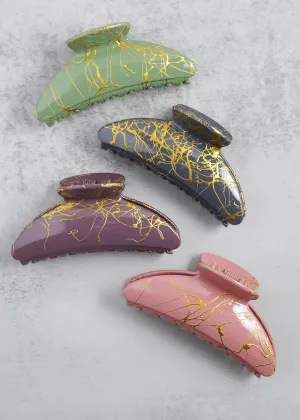 Gold Marble Jaw Clips