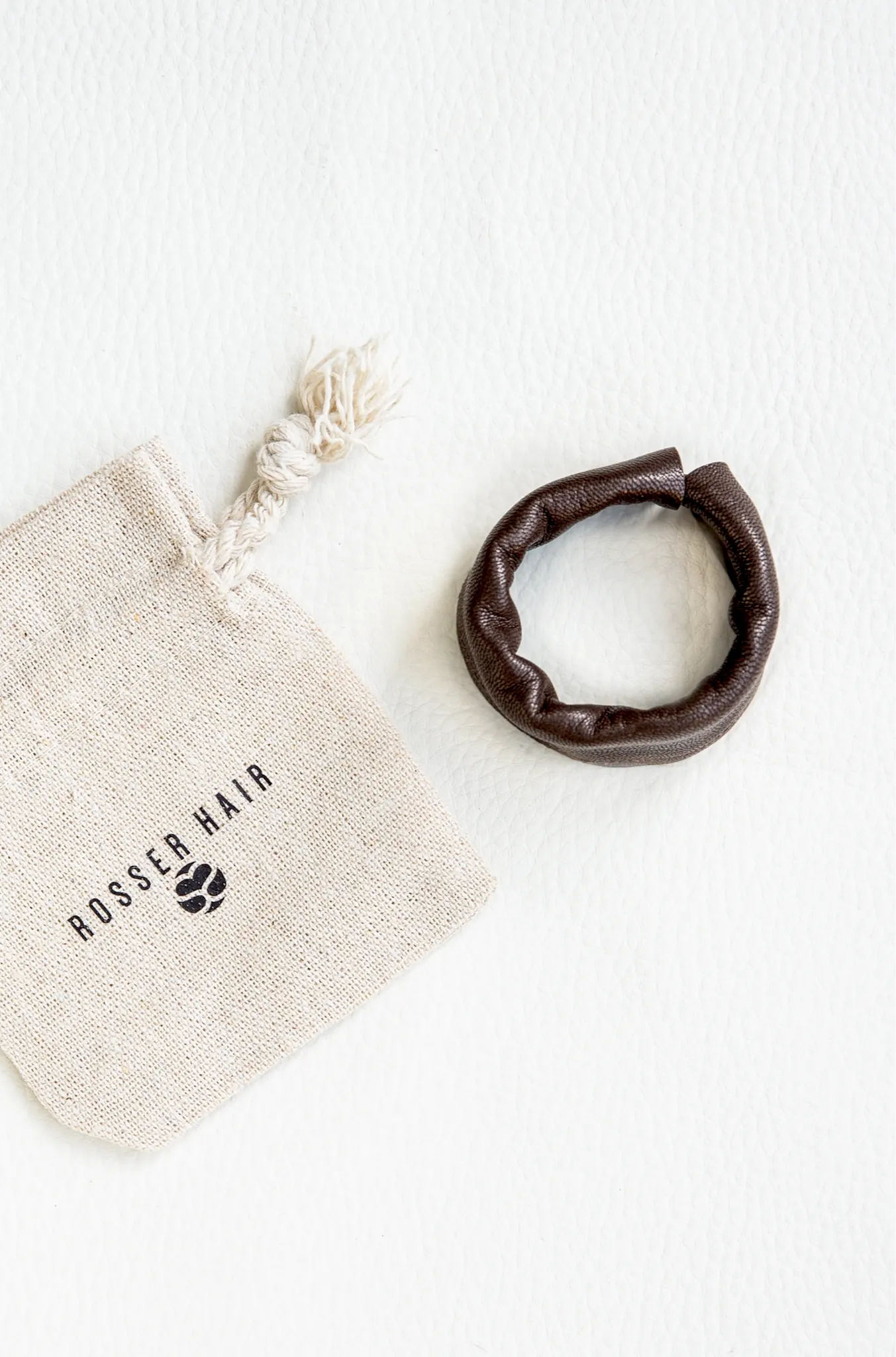 Leather Ponytail Hair Cuff Elastic
