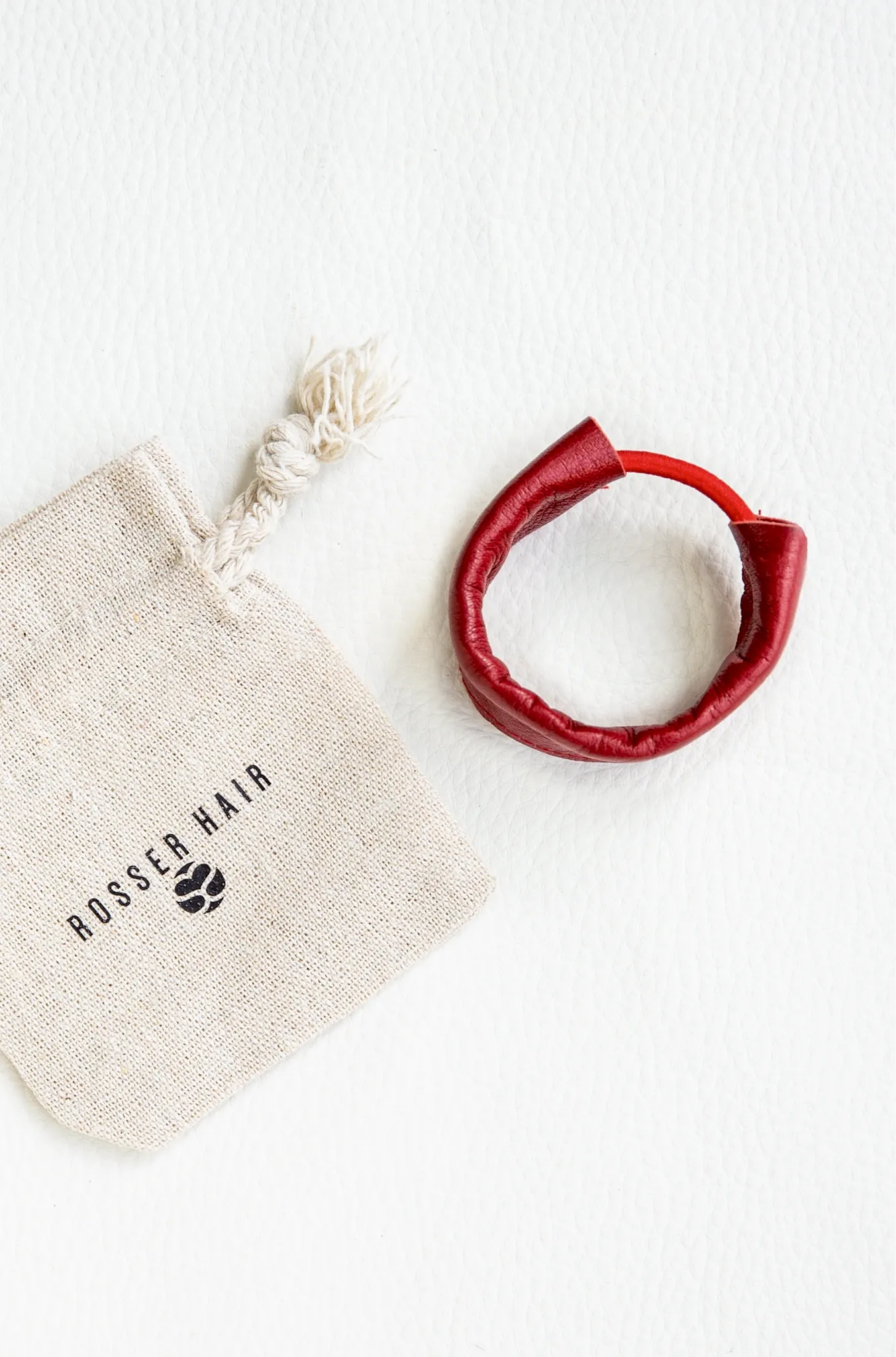 Leather Ponytail Hair Cuff Elastic