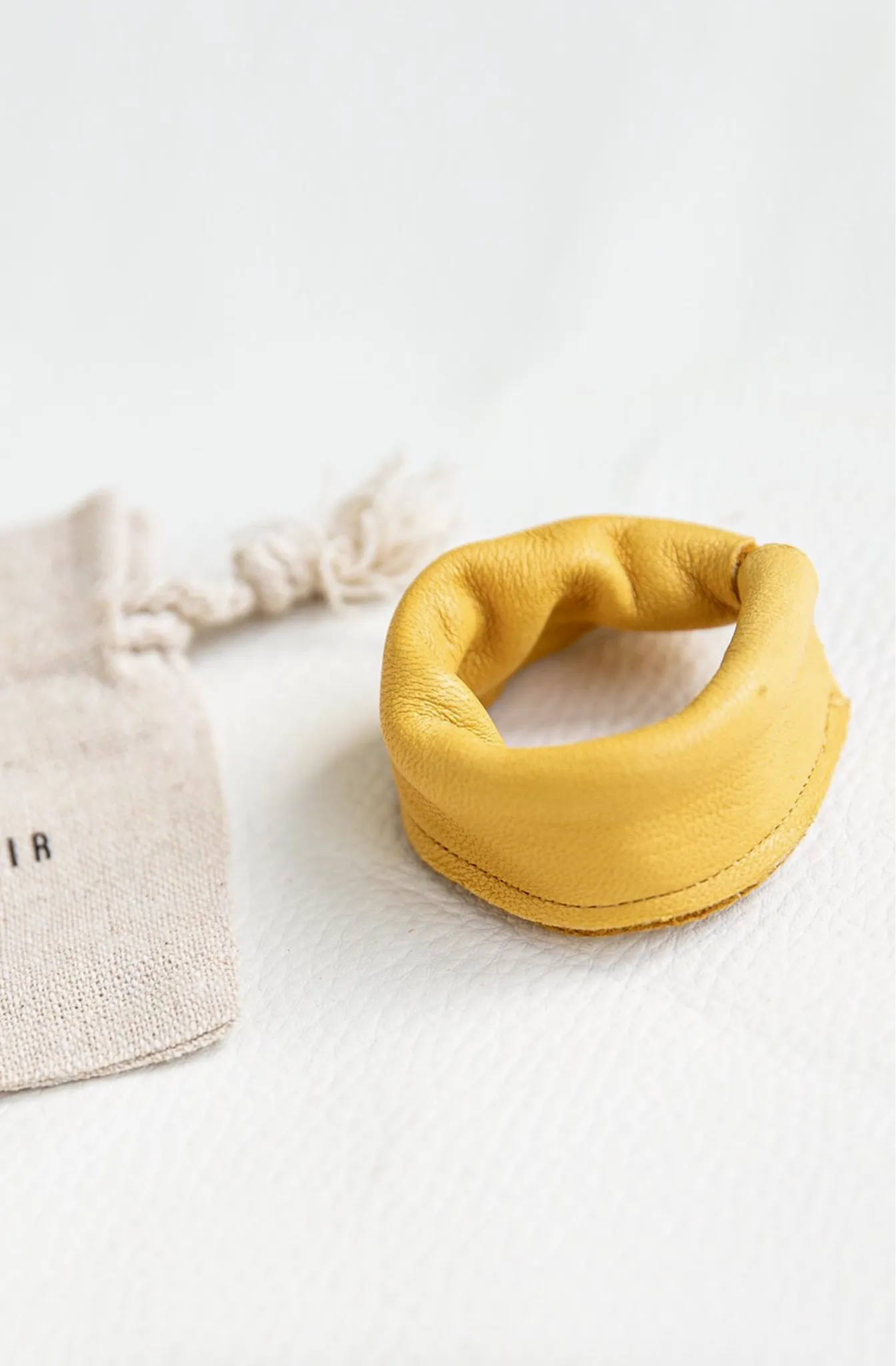Leather Ponytail Hair Cuff Elastic