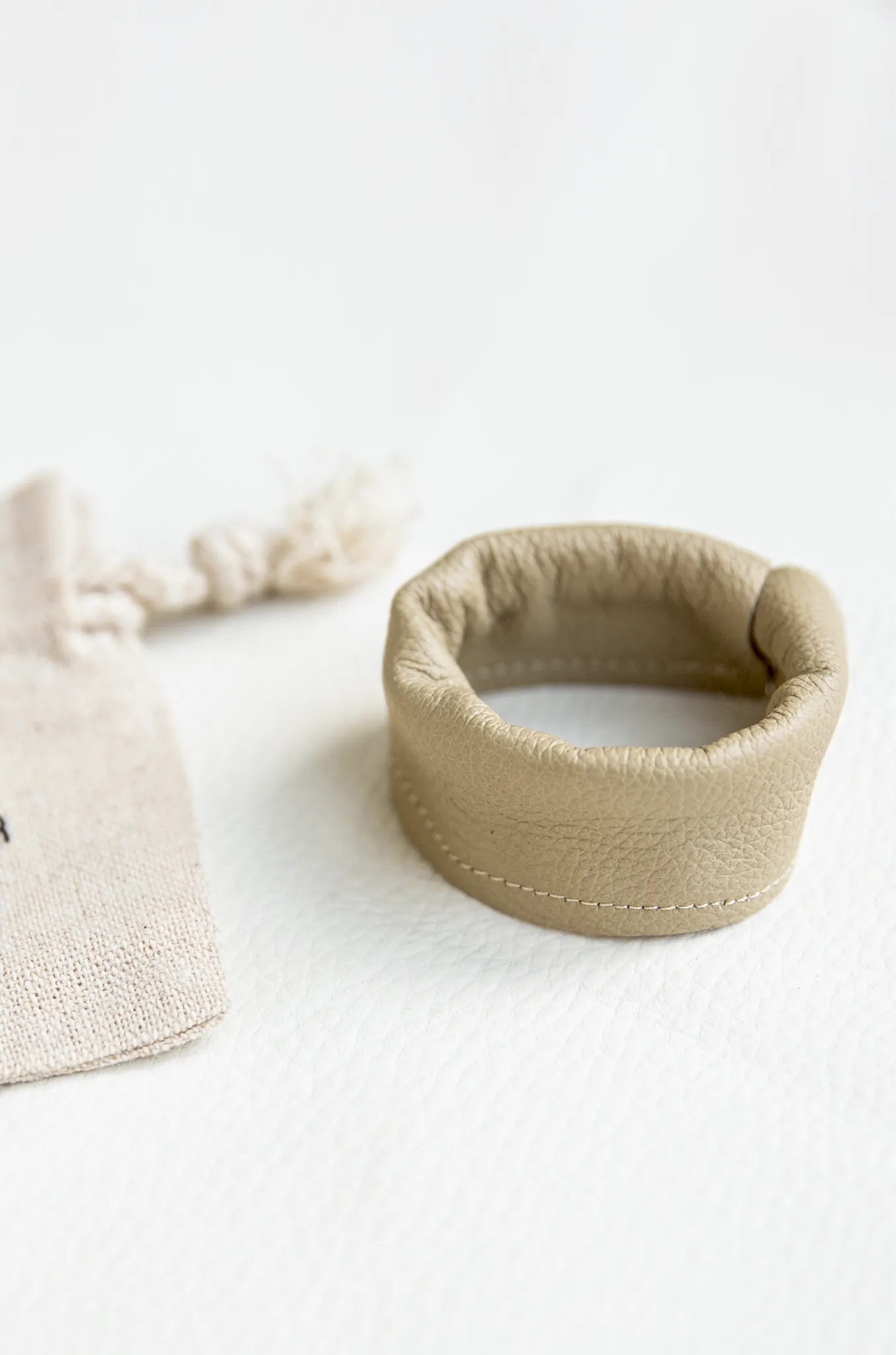 Leather Ponytail Hair Cuff Elastic