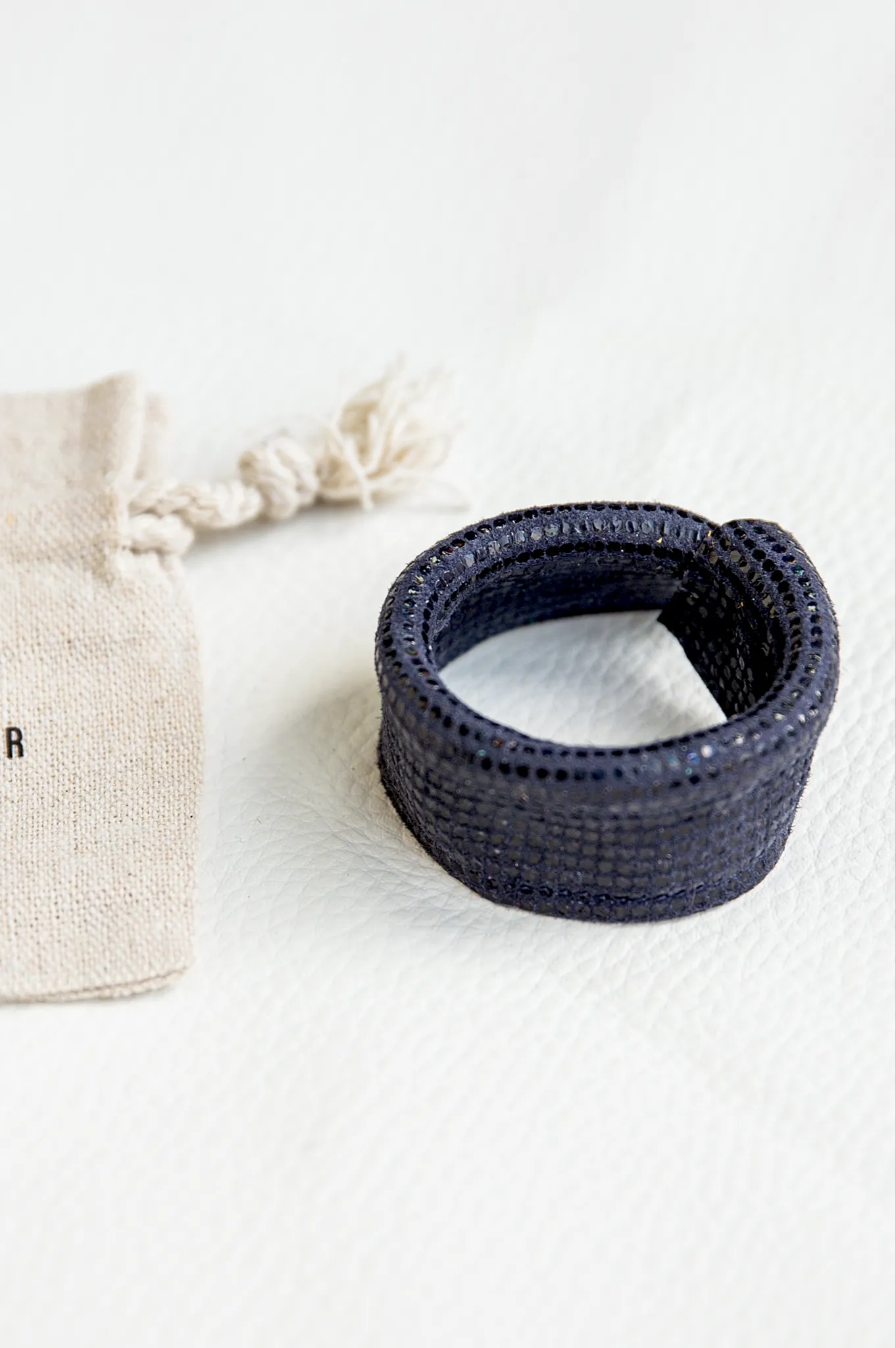 Leather Ponytail Hair Cuff Elastic