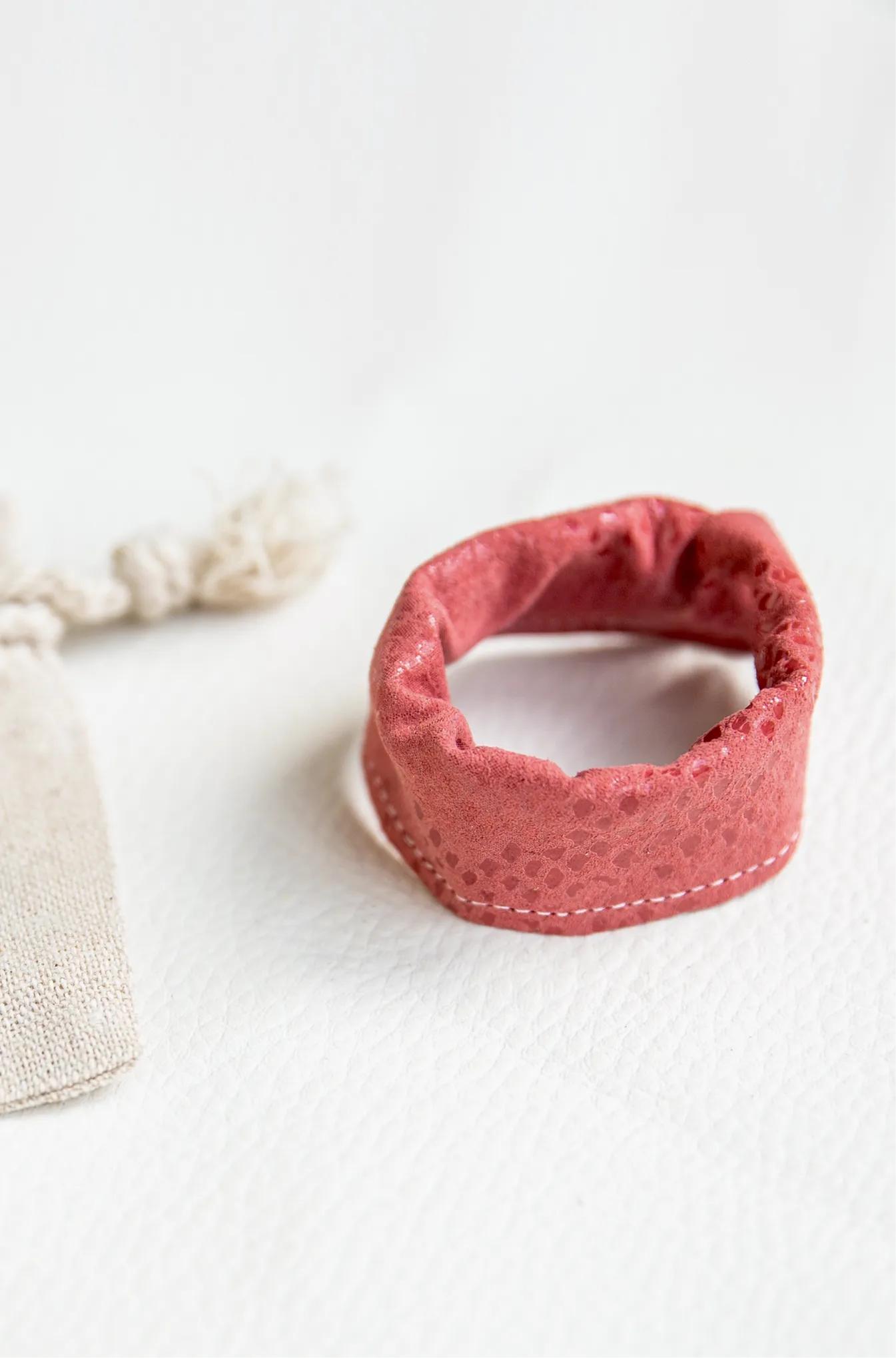 Leather Ponytail Hair Cuff Elastic