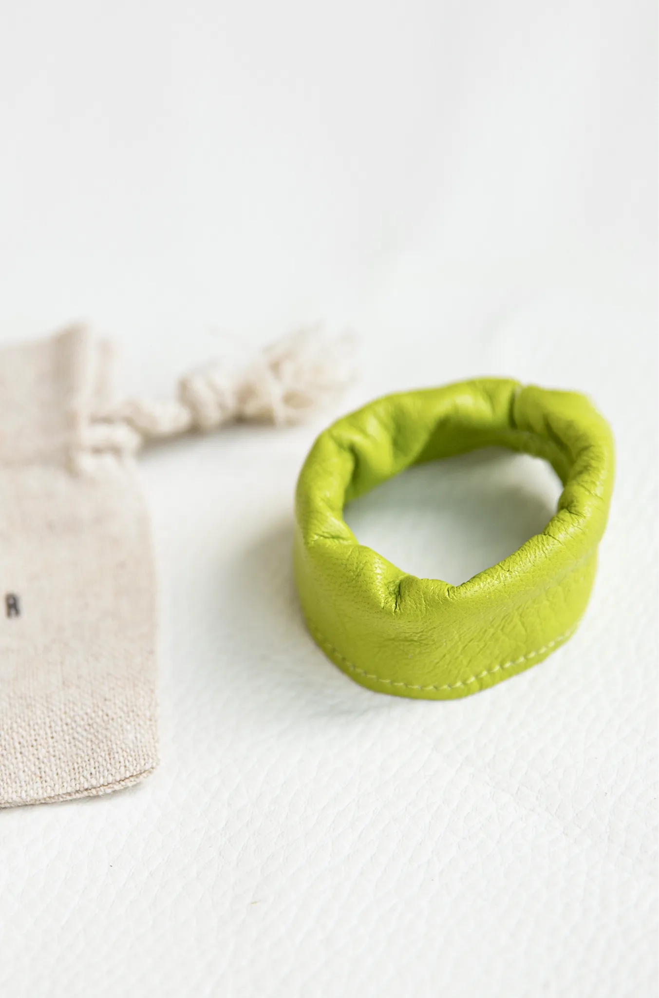 Leather Ponytail Hair Cuff Elastic