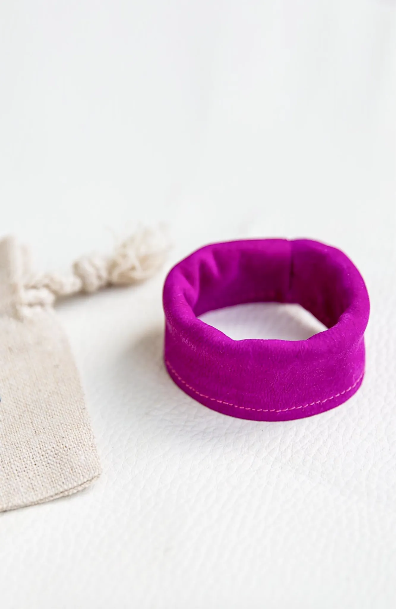 Leather Ponytail Hair Cuff Elastic