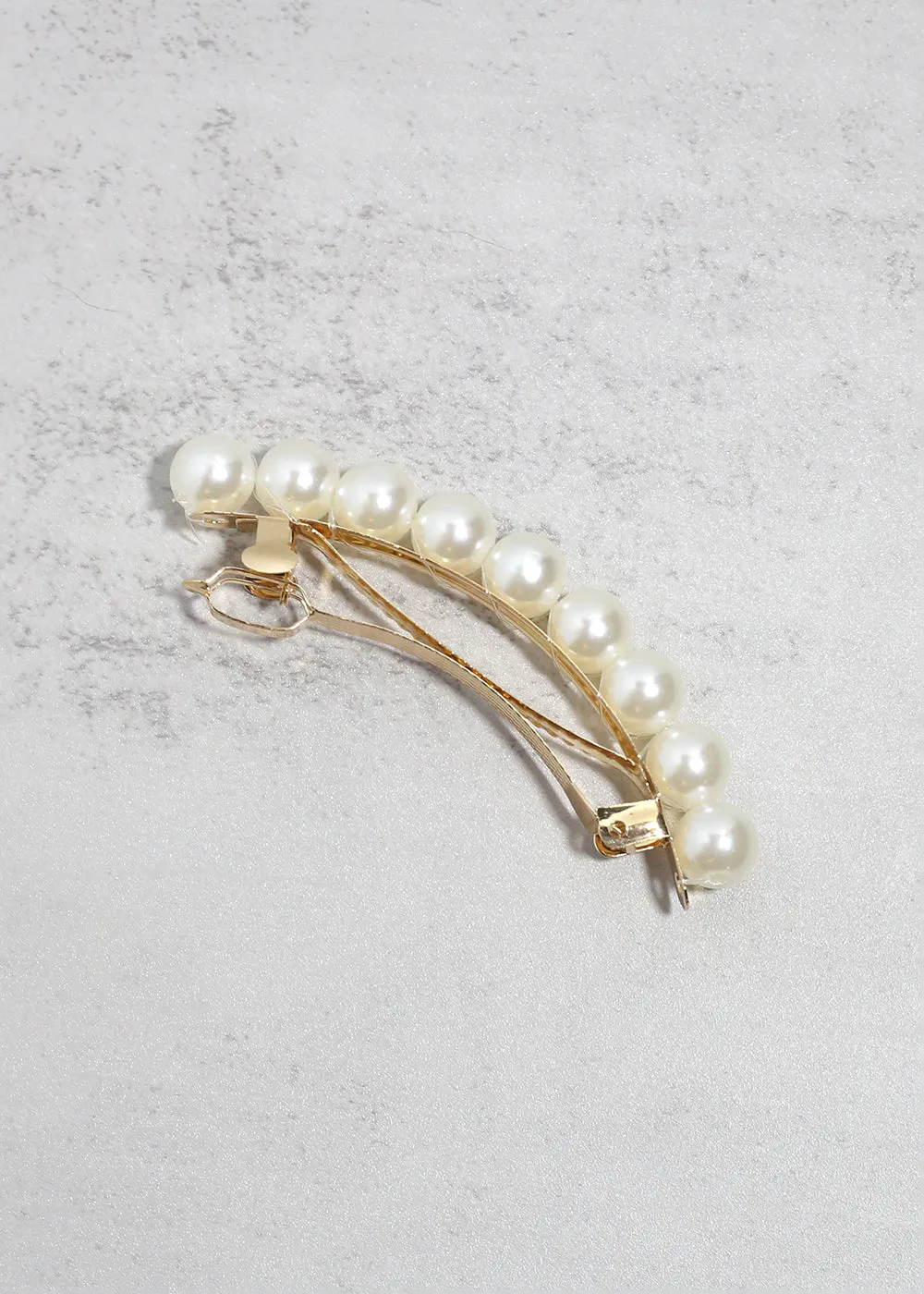 Pearl Pop Gold Hair Clip