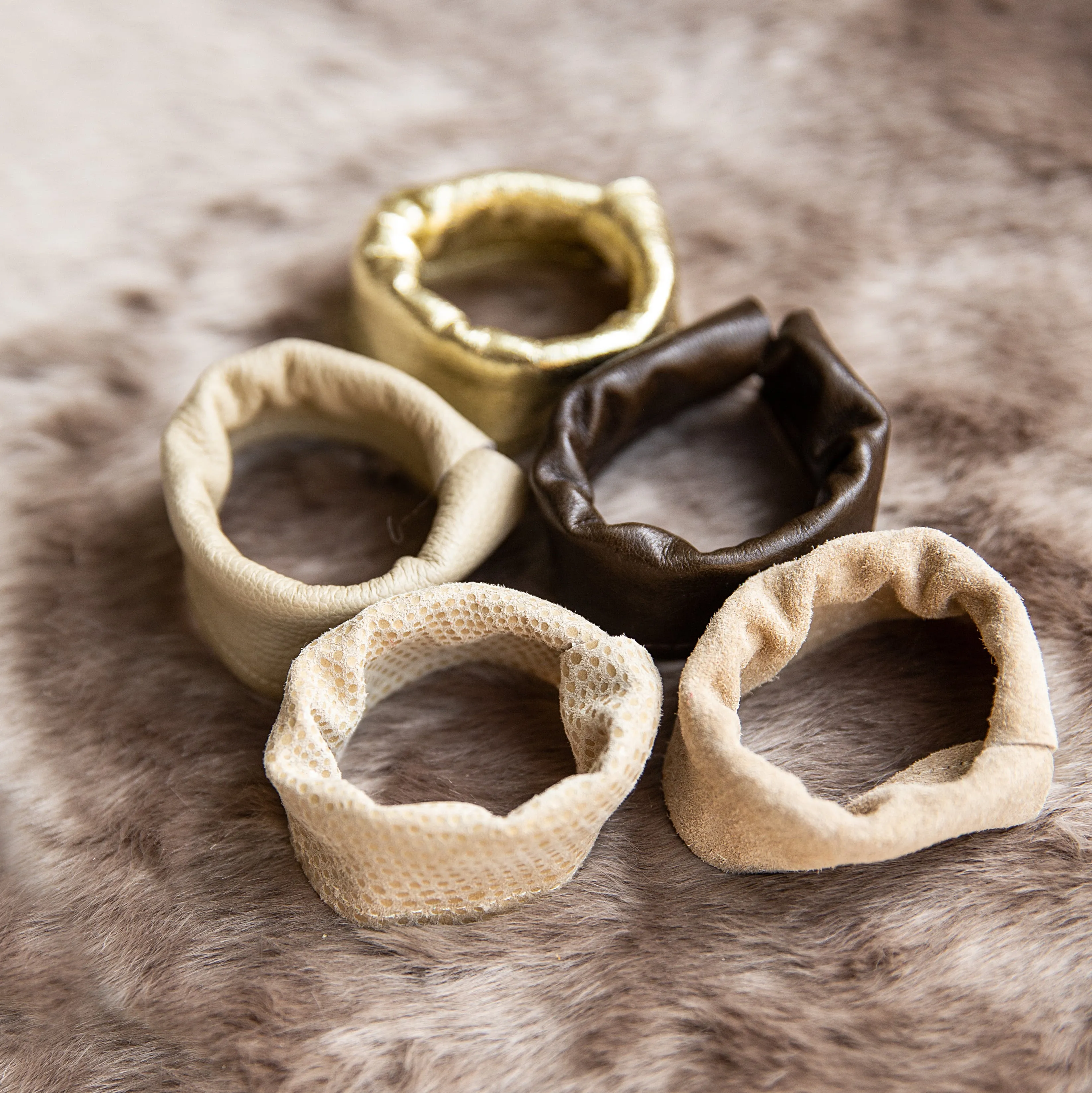 Suede Ponytail Hair Cuff Elastic